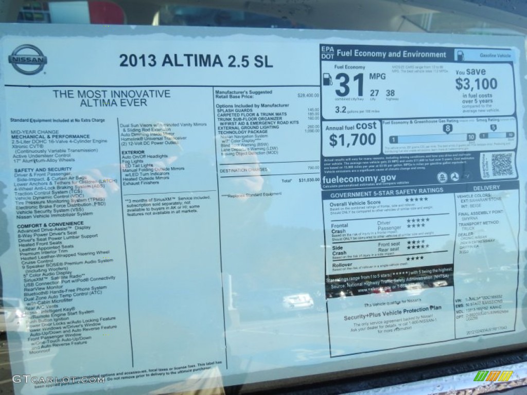 2013 Altima 2.5 SL - Java Metallic / Beige photo #11