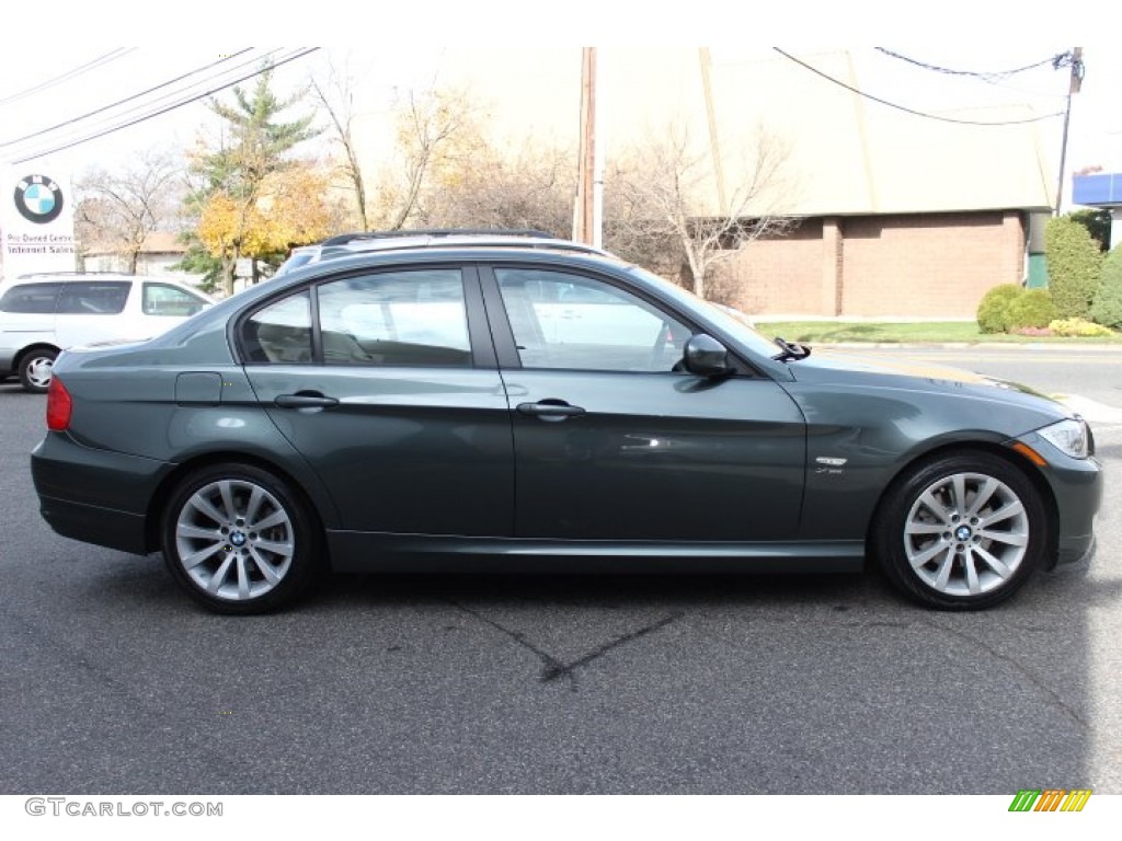 2009 3 Series 328xi Sedan - Tasman Green Metallic / Beige photo #4