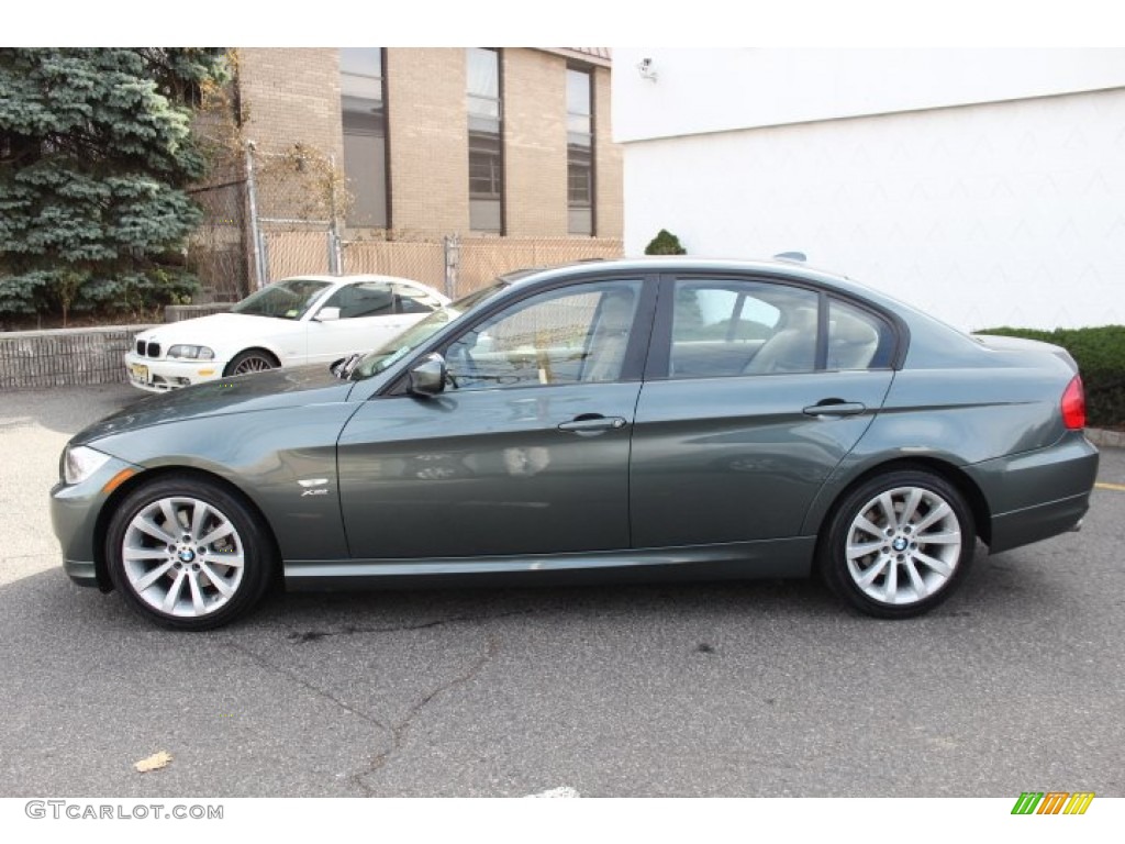 2009 3 Series 328xi Sedan - Tasman Green Metallic / Beige photo #8