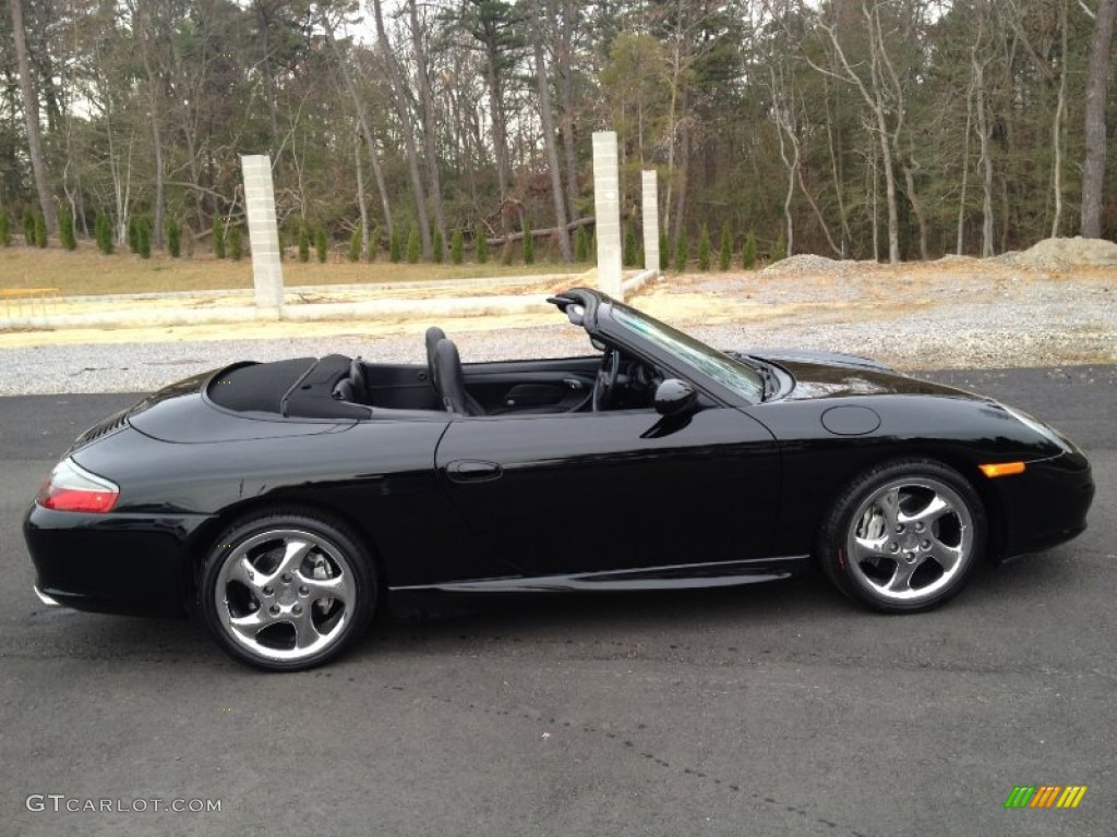 Black 2002 Porsche 911 Carrera 4 Cabriolet Exterior Photo #73643595