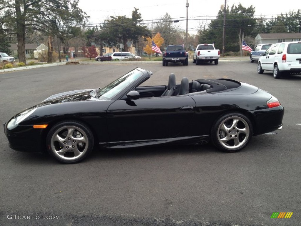 Black 2002 Porsche 911 Carrera 4 Cabriolet Exterior Photo #73643868