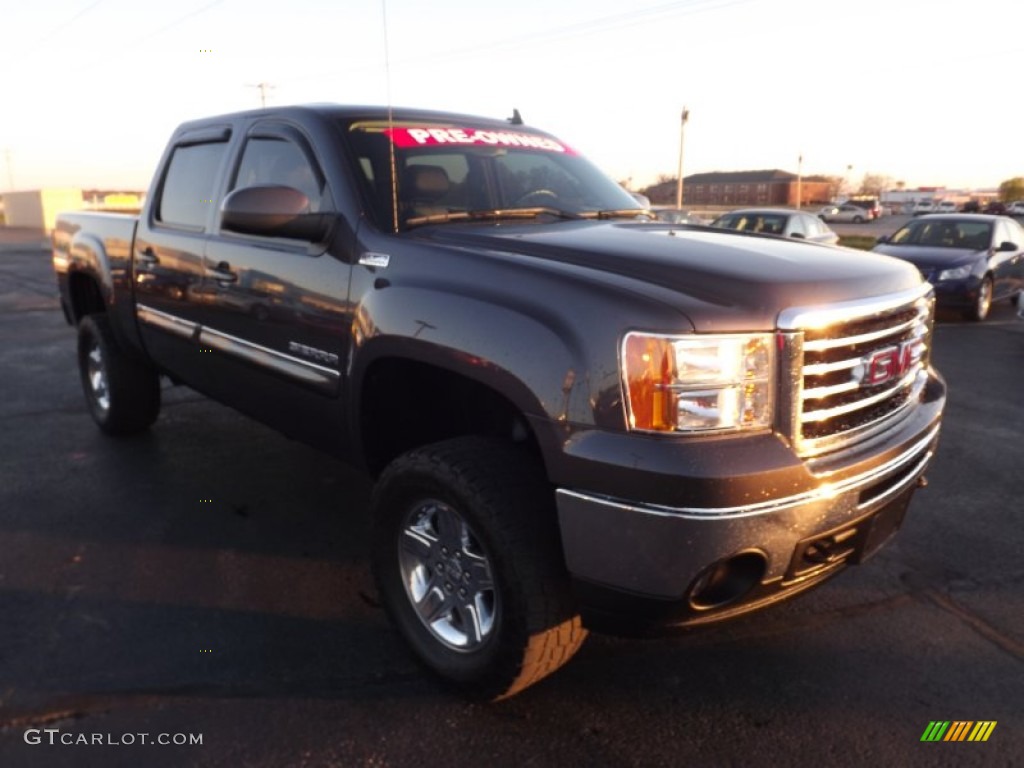 2010 Sierra 1500 SLT Crew Cab 4x4 - Storm Gray Metallic / Light Titanium/Ebony photo #3