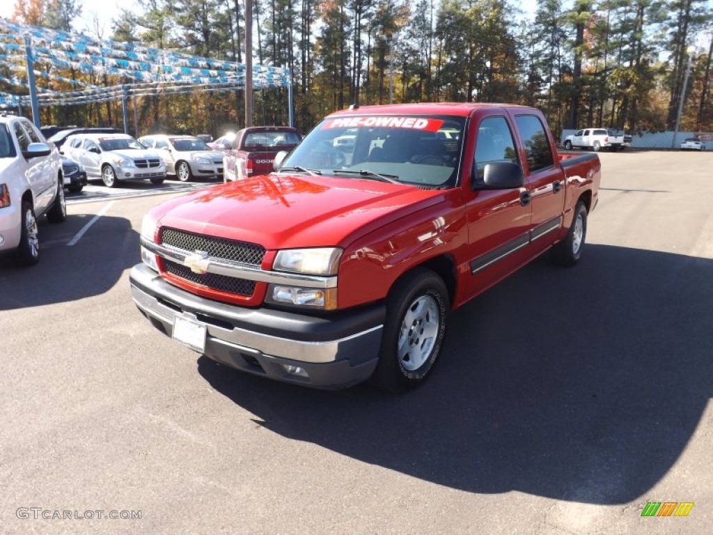 2005 Silverado 1500 LS Crew Cab - Victory Red / Dark Charcoal photo #1