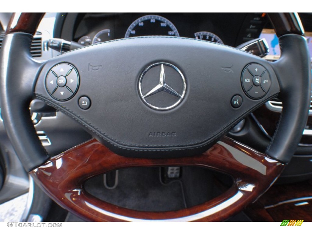 2011 Mercedes-Benz S 550 4Matic Sedan Black Steering Wheel Photo #73650516