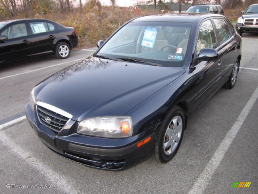 2006 Elantra GLS Hatchback - Moonlit Dark Blue / Gray photo #3