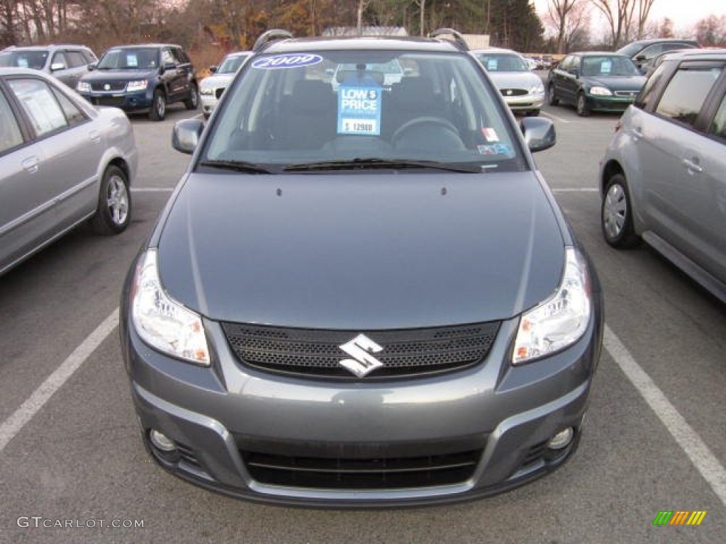 2009 SX4 Crossover Touring AWD - Azure Gray Metallic / Black photo #2