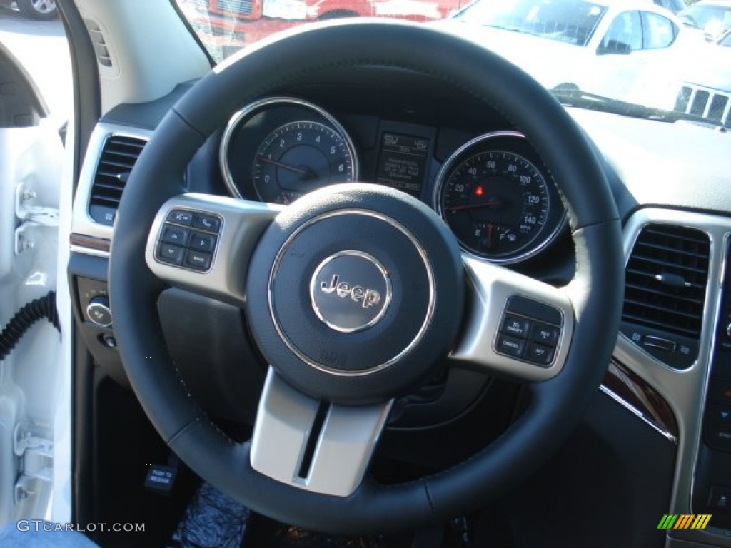 2013 Jeep Grand Cherokee Limited 4x4 Black Steering Wheel Photo #73653288