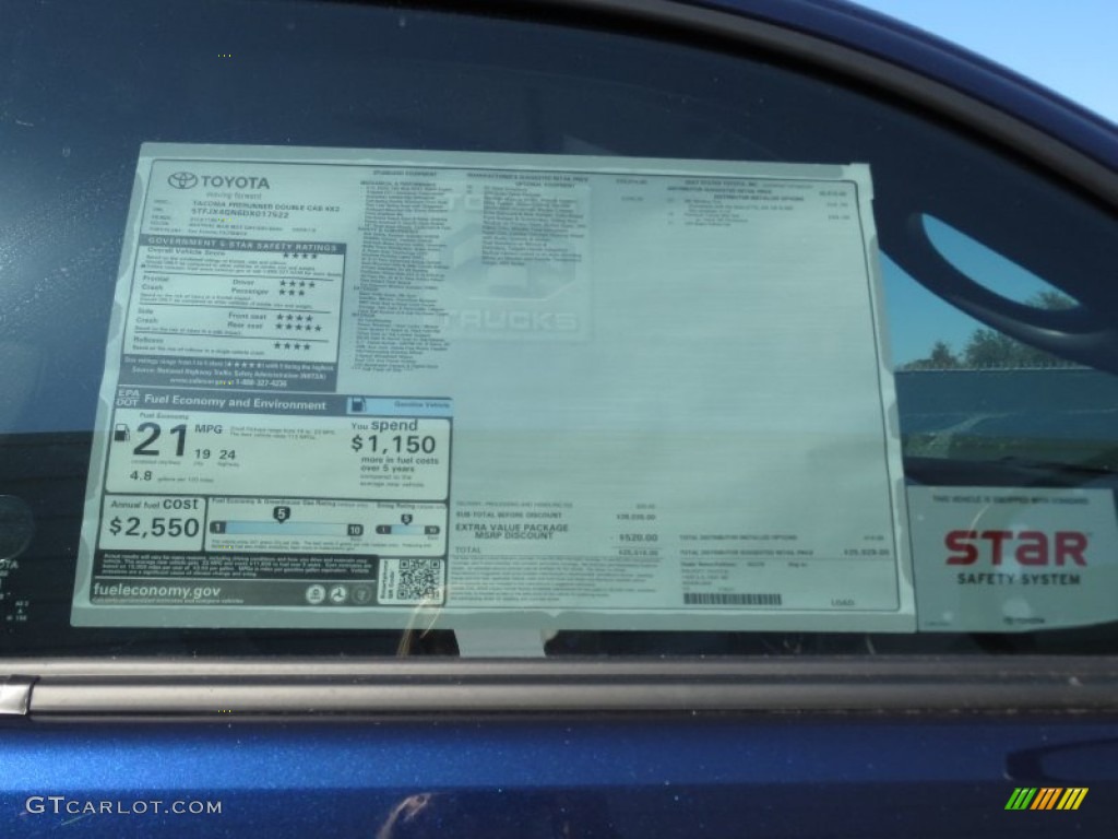 2013 Toyota Tacoma Prerunner Double Cab Window Sticker Photo #73653325