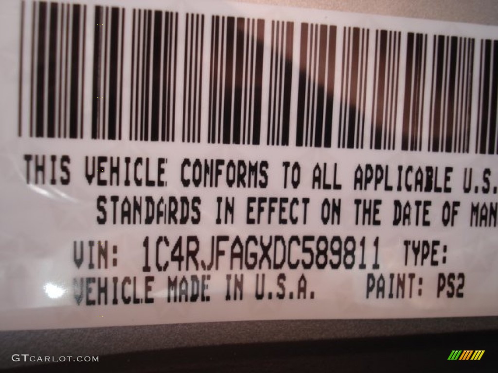 2013 Grand Cherokee Color Code PS2 for Bright Silver Metallic Photo #73654878