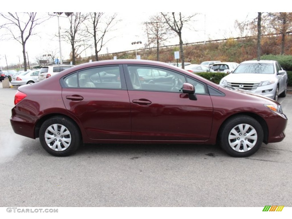 Crimson Pearl 2012 Honda Civic LX Sedan Exterior Photo #73654883