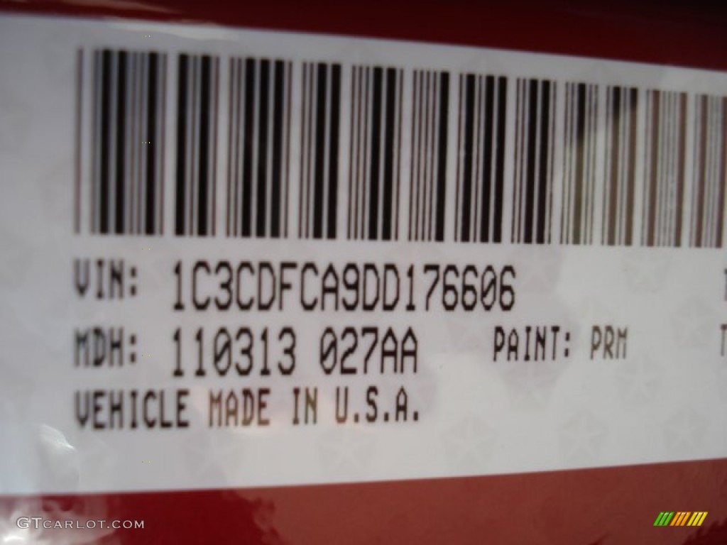 2013 Dart Color Code PRM for Redline 2-Coat Pearl Photo #73656038