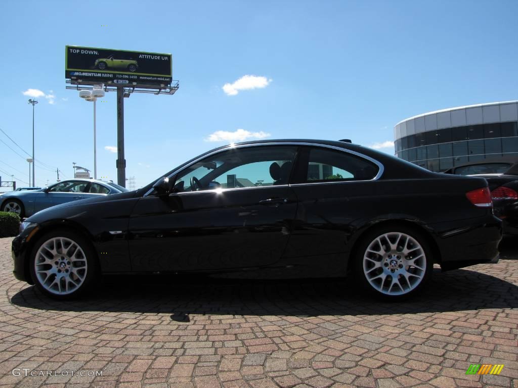 2008 3 Series 328i Coupe - Jet Black / Black photo #2