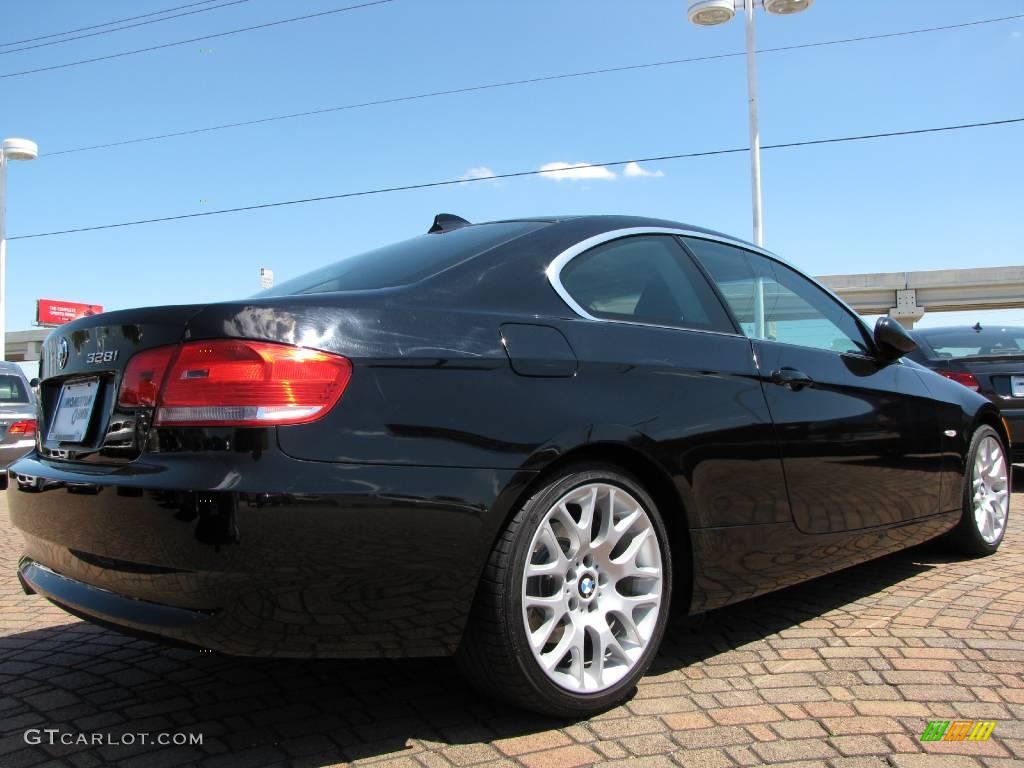 2008 3 Series 328i Coupe - Jet Black / Black photo #5