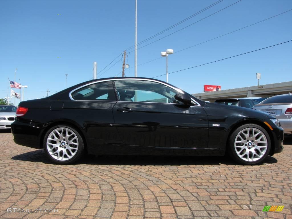 2008 3 Series 328i Coupe - Jet Black / Black photo #6