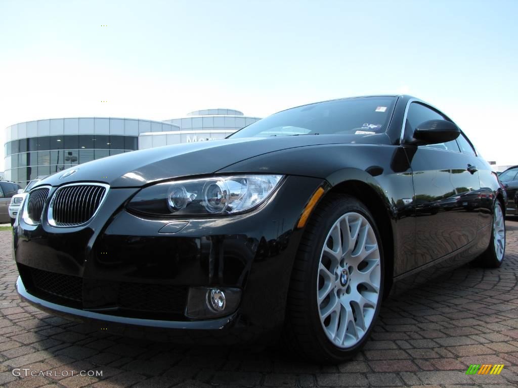 2008 3 Series 328i Coupe - Jet Black / Black photo #9