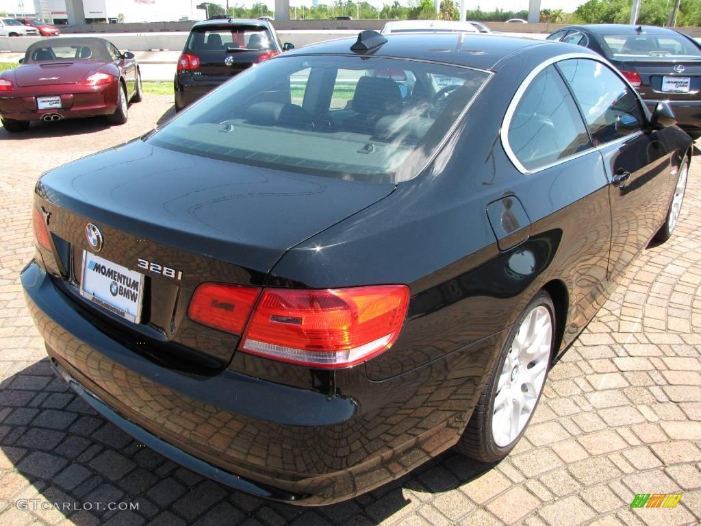 2008 3 Series 328i Coupe - Jet Black / Black photo #13