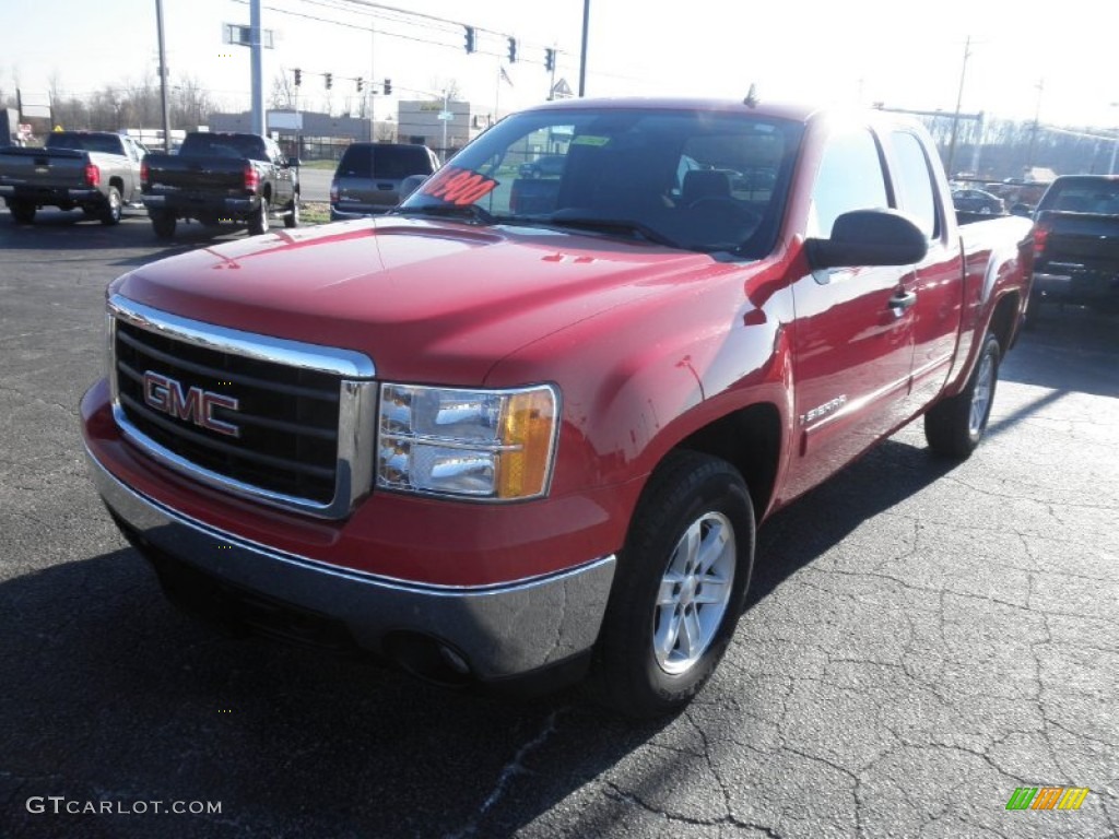 2007 Sierra 1500 SLE Extended Cab - Fire Red / Ebony Black photo #3