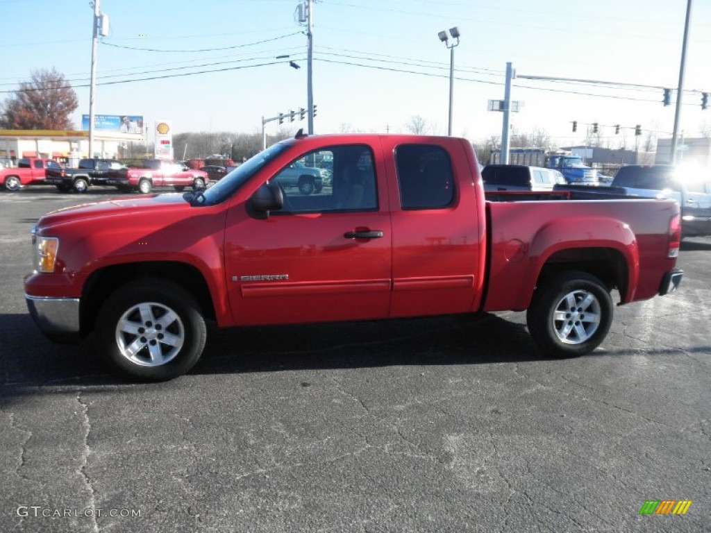 2007 Sierra 1500 SLE Extended Cab - Fire Red / Ebony Black photo #4