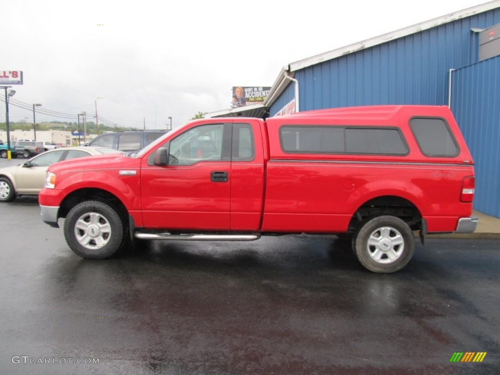 2004 F150 XLT Regular Cab 4x4 - Bright Red / Black/Medium Flint photo #2