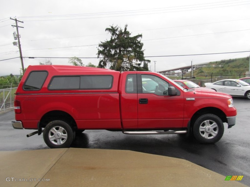 2004 F150 XLT Regular Cab 4x4 - Bright Red / Black/Medium Flint photo #4