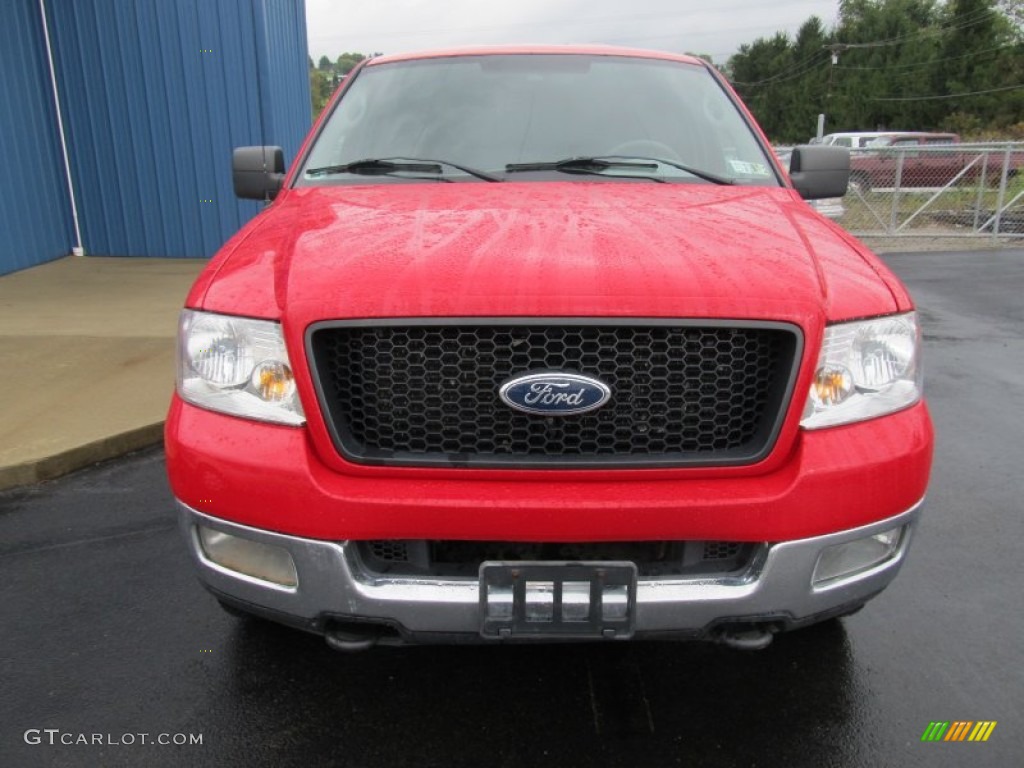 2004 F150 XLT Regular Cab 4x4 - Bright Red / Black/Medium Flint photo #7
