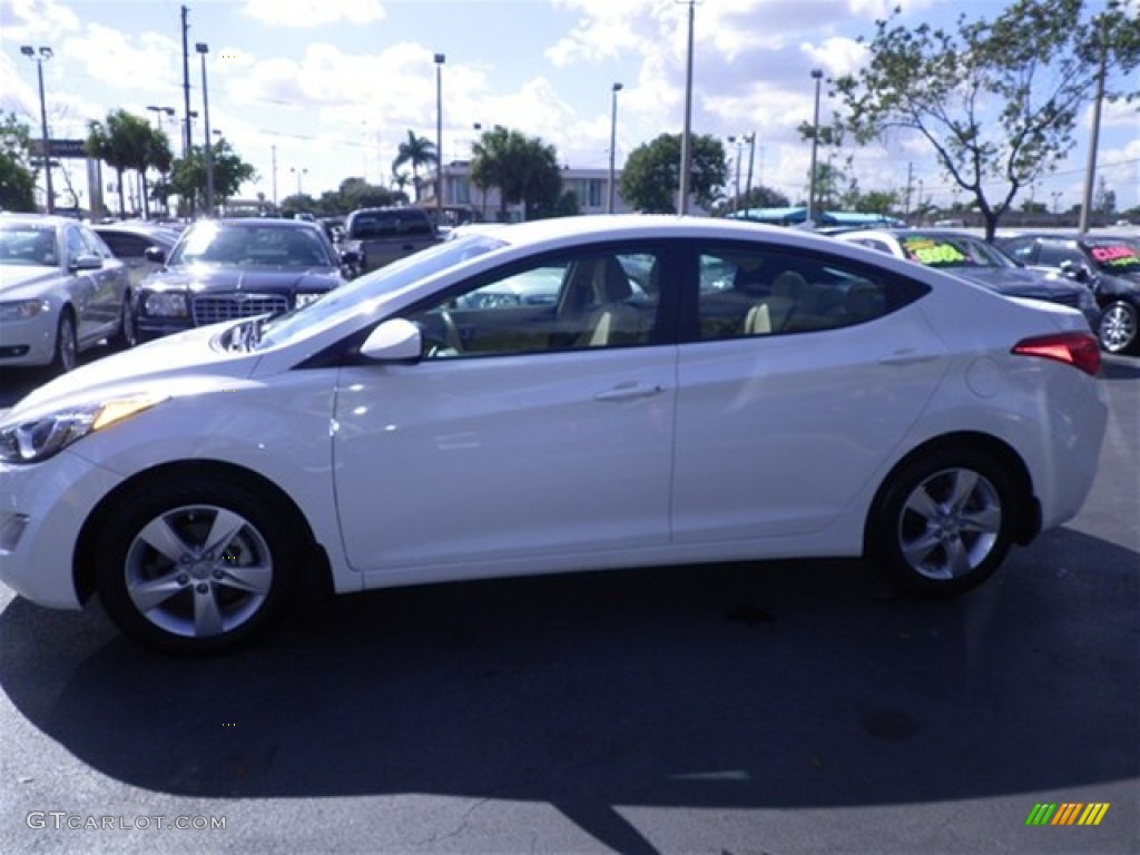 2012 Elantra GLS - Polar White / Beige photo #8