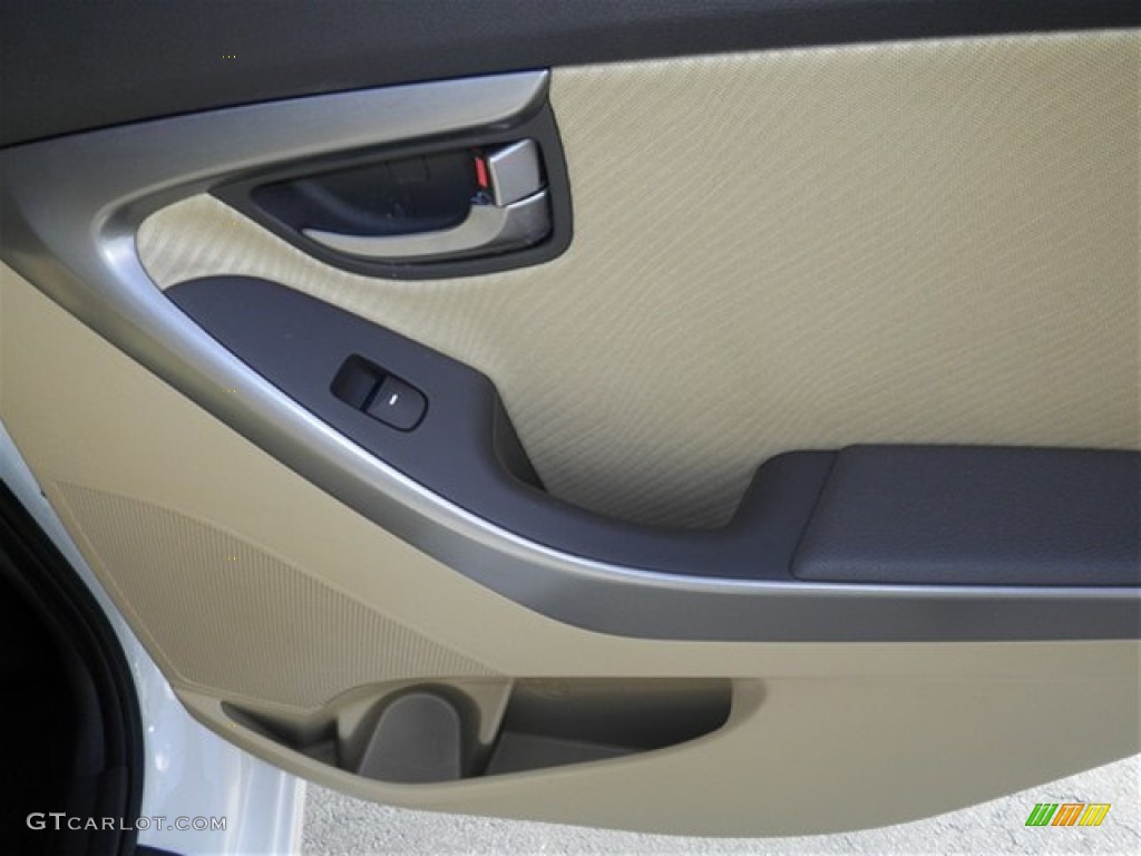 2012 Elantra GLS - Polar White / Beige photo #17
