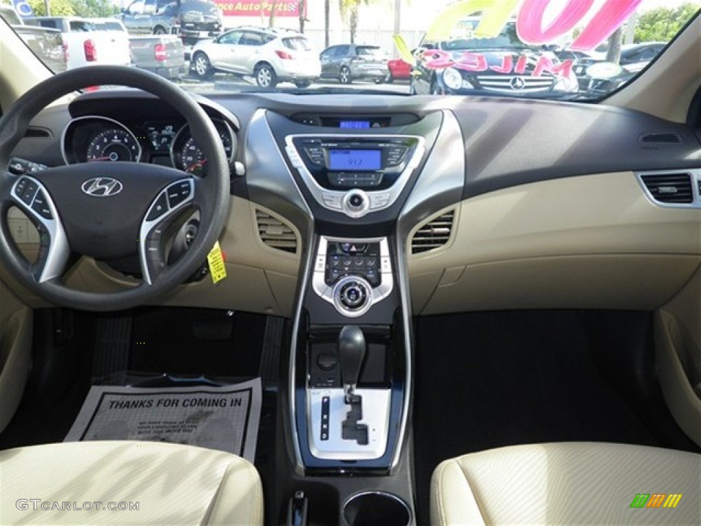 2012 Elantra GLS - Polar White / Beige photo #19