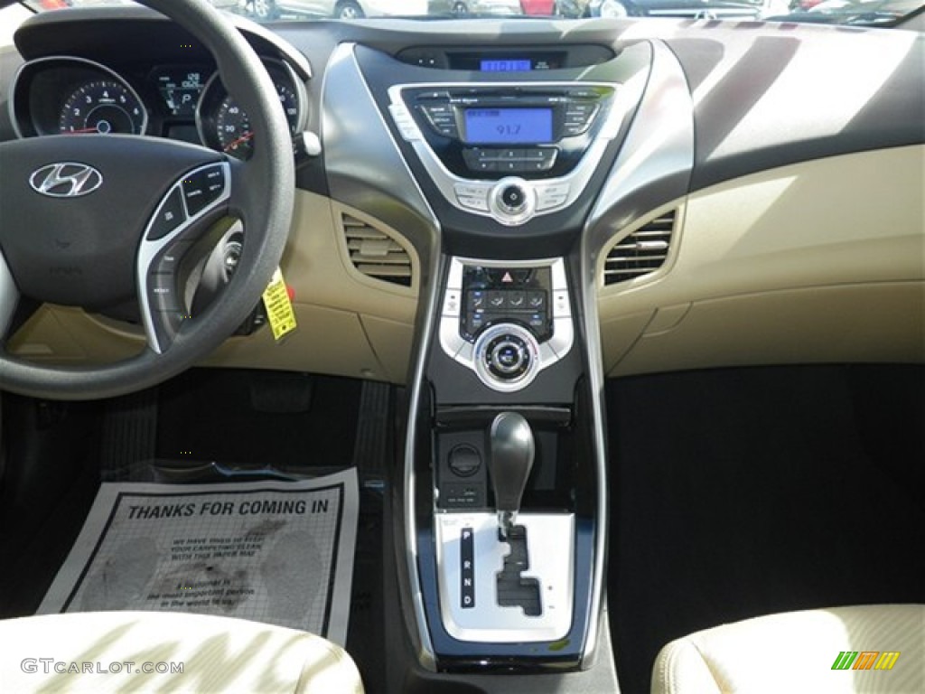 2012 Elantra GLS - Polar White / Beige photo #20