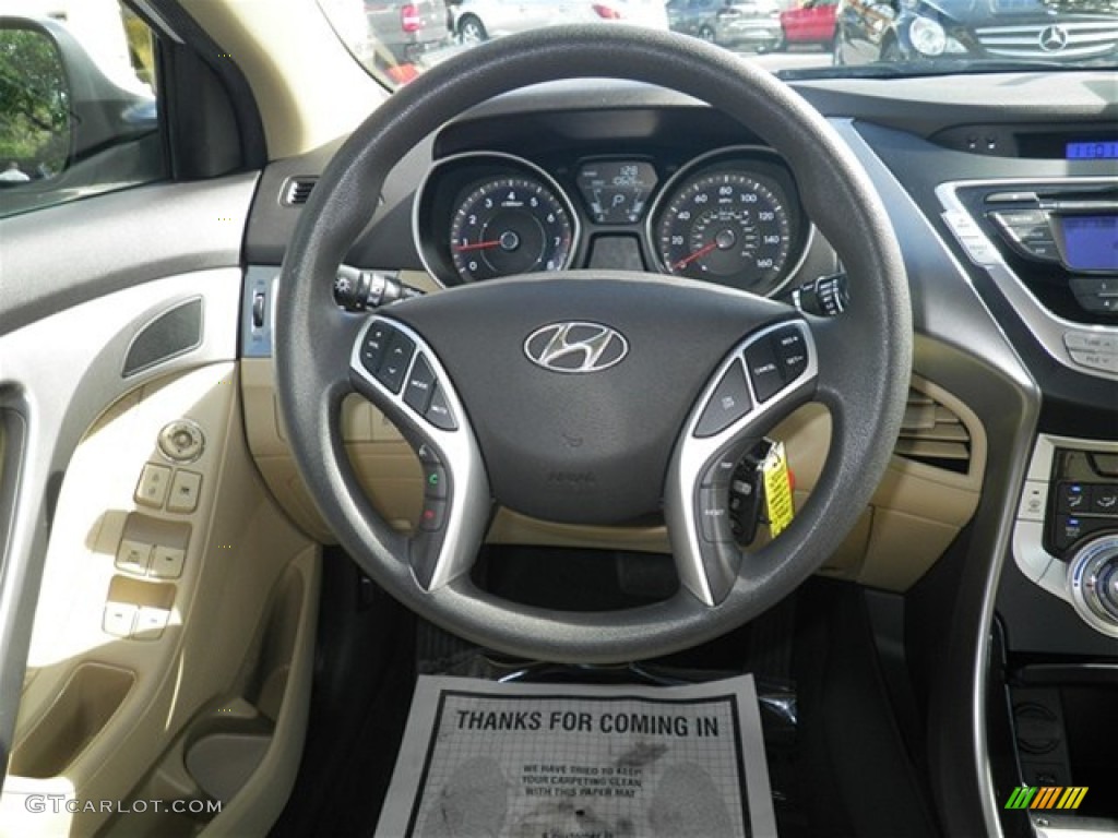 2012 Elantra GLS - Polar White / Beige photo #21