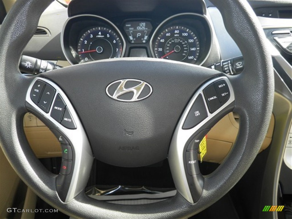 2012 Elantra GLS - Polar White / Beige photo #22