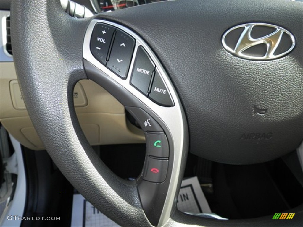 2012 Elantra GLS - Polar White / Beige photo #33