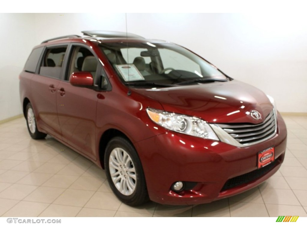 2011 Sienna XLE - Salsa Red Pearl / Bisque photo #1