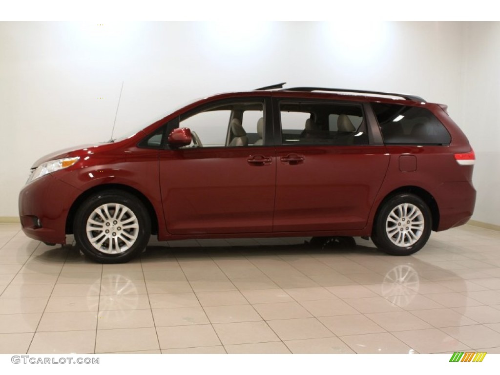 2011 Sienna XLE - Salsa Red Pearl / Bisque photo #4