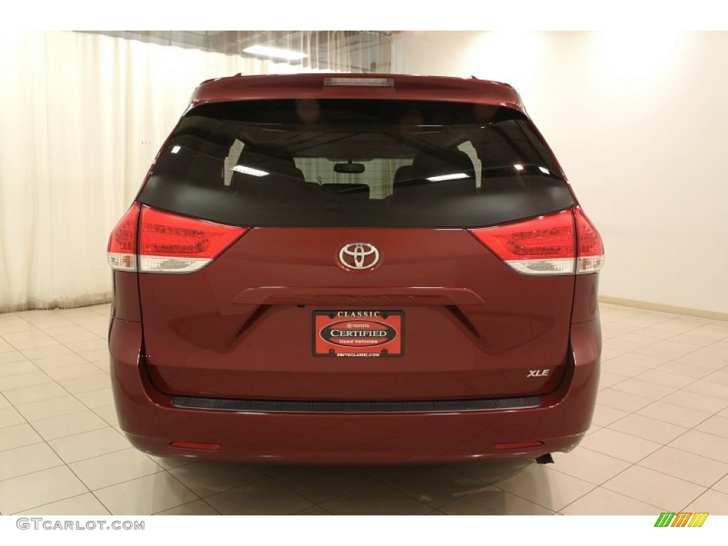 2011 Sienna XLE - Salsa Red Pearl / Bisque photo #36