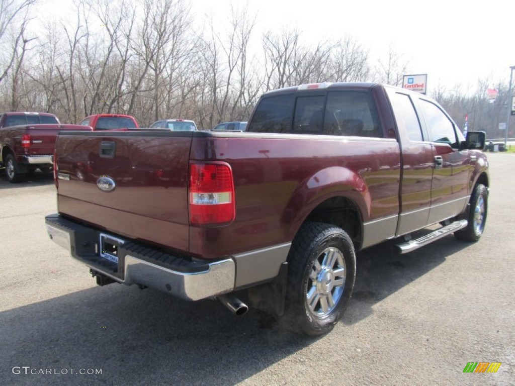 2006 F150 XLT SuperCab 4x4 - Dark Toreador Red Metallic / Tan photo #7