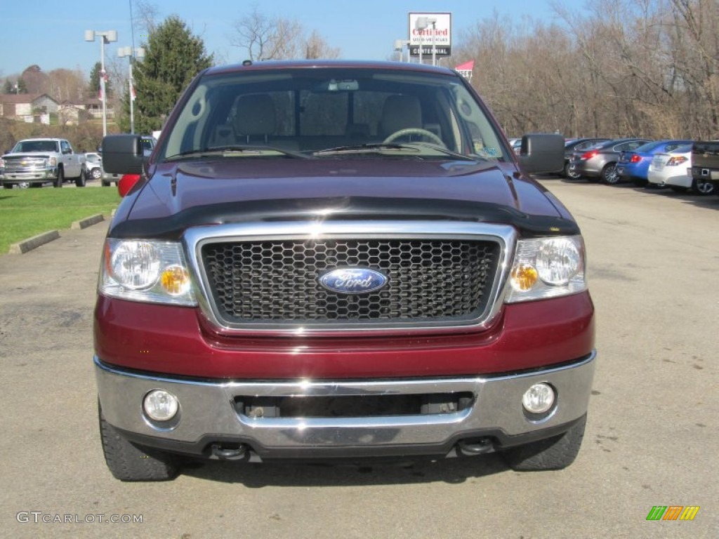 2006 F150 XLT SuperCab 4x4 - Dark Toreador Red Metallic / Tan photo #11