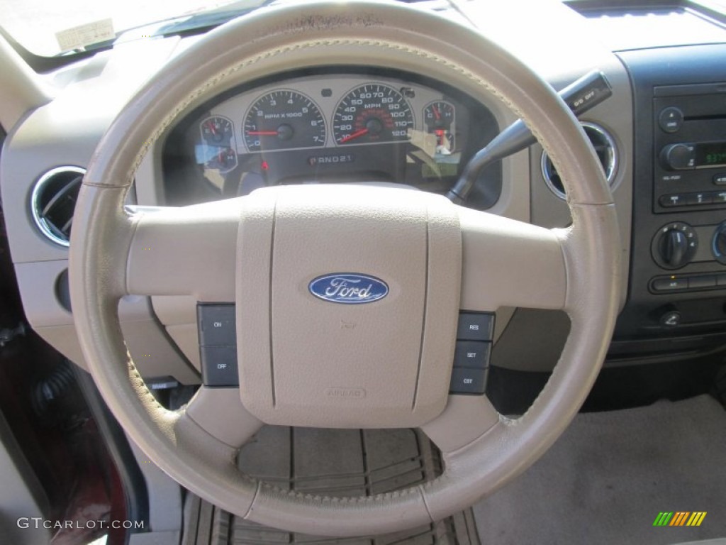 2006 F150 XLT SuperCab 4x4 - Dark Toreador Red Metallic / Tan photo #15