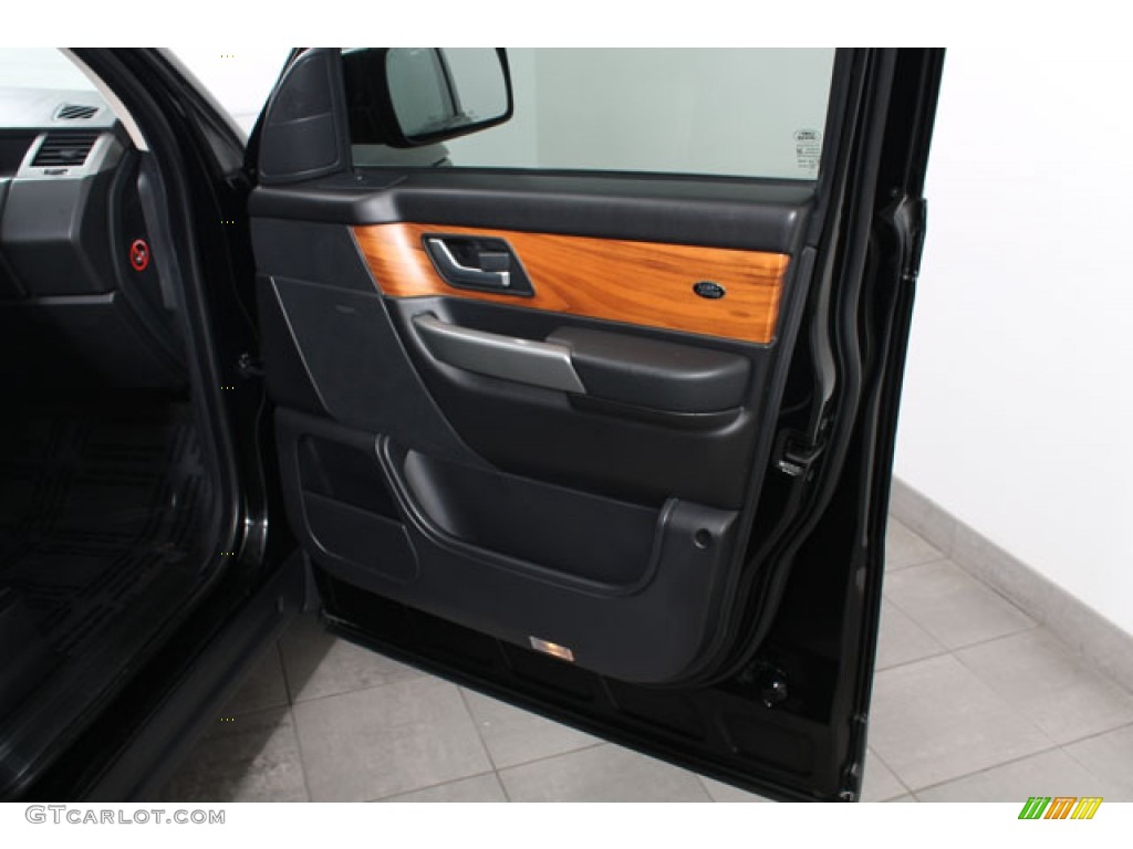 2008 Land Rover Range Rover Sport Supercharged Ebony Black Door Panel Photo #73668876