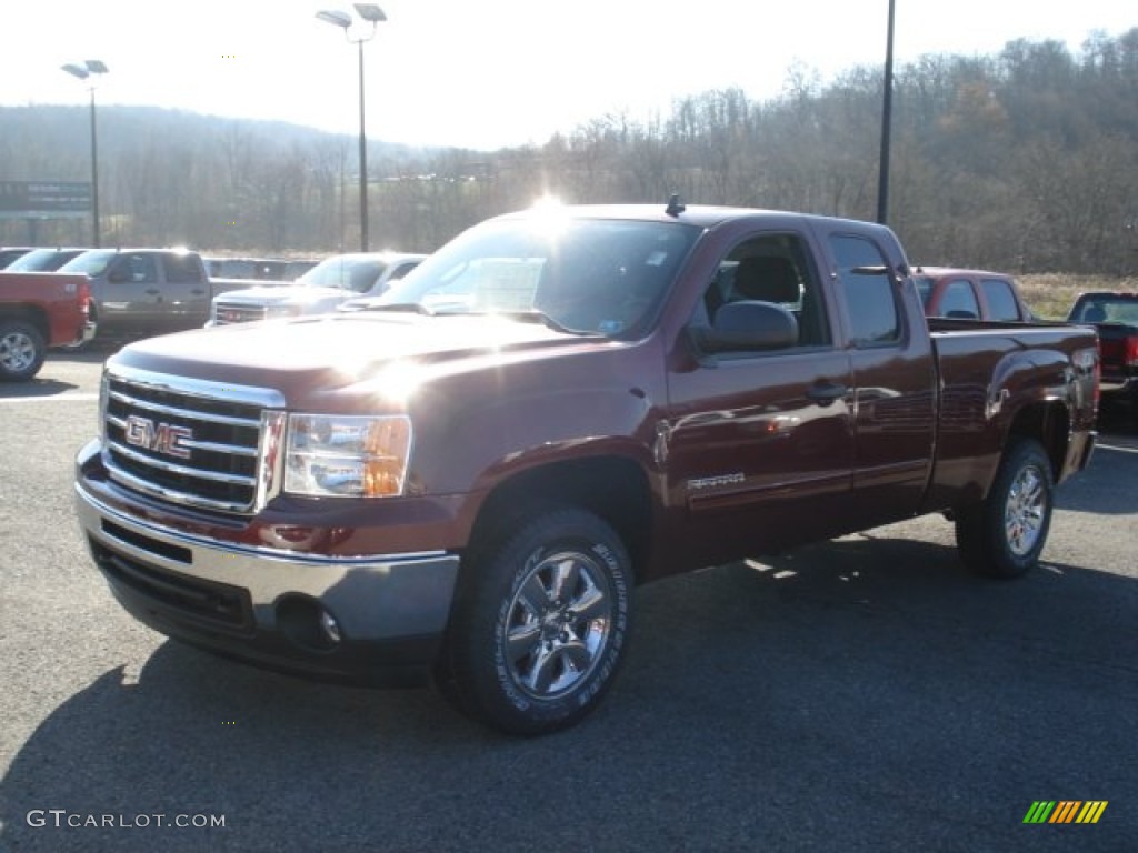 2013 Sierra 1500 SLE Extended Cab 4x4 - Sonoma Red Metallic / Ebony photo #2