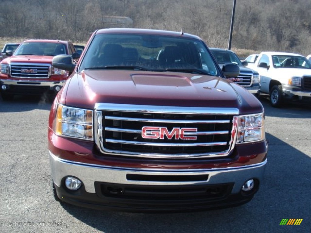 2013 Sierra 1500 SLE Extended Cab 4x4 - Sonoma Red Metallic / Ebony photo #3