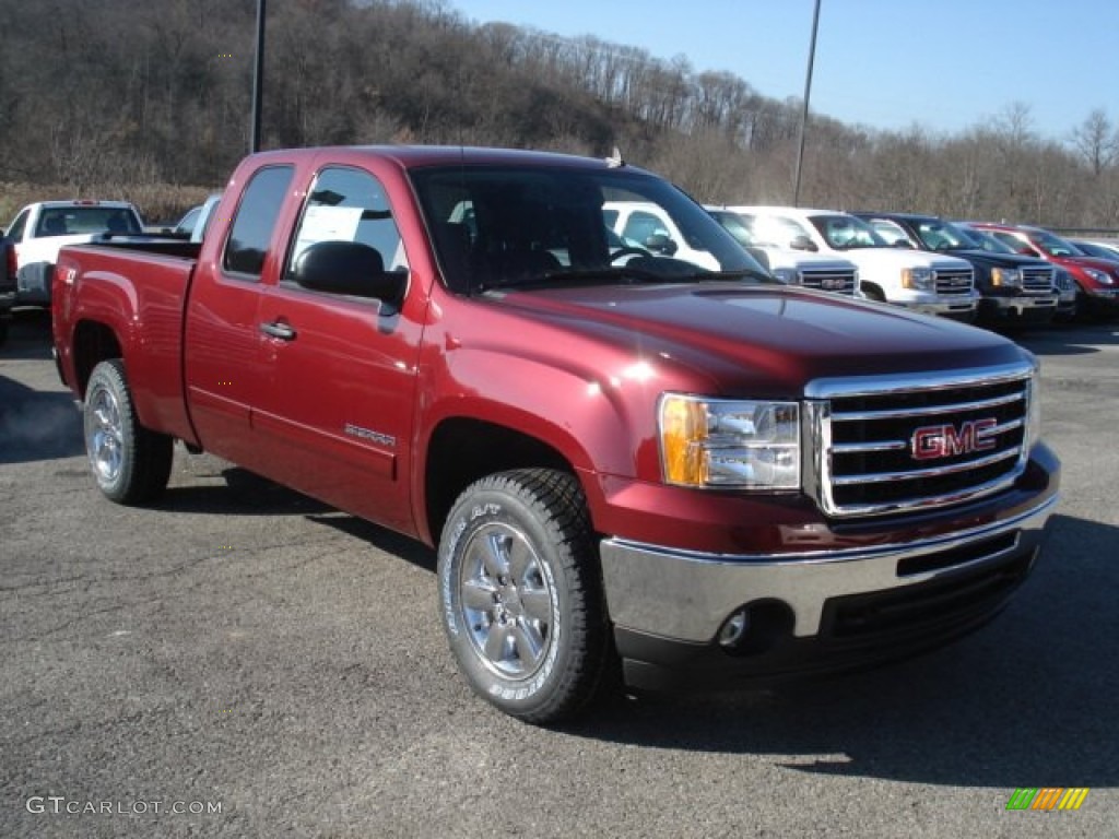 2013 Sierra 1500 SLE Extended Cab 4x4 - Sonoma Red Metallic / Ebony photo #4