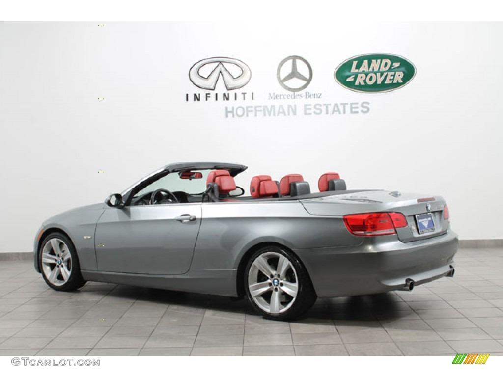 2009 3 Series 335i Convertible - Space Grey Metallic / Coral Red/Black Dakota Leather photo #5