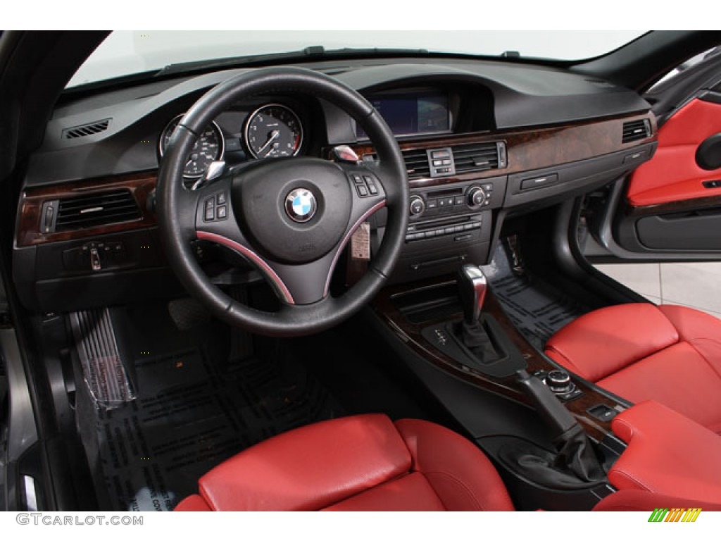 2009 3 Series 335i Convertible - Space Grey Metallic / Coral Red/Black Dakota Leather photo #6