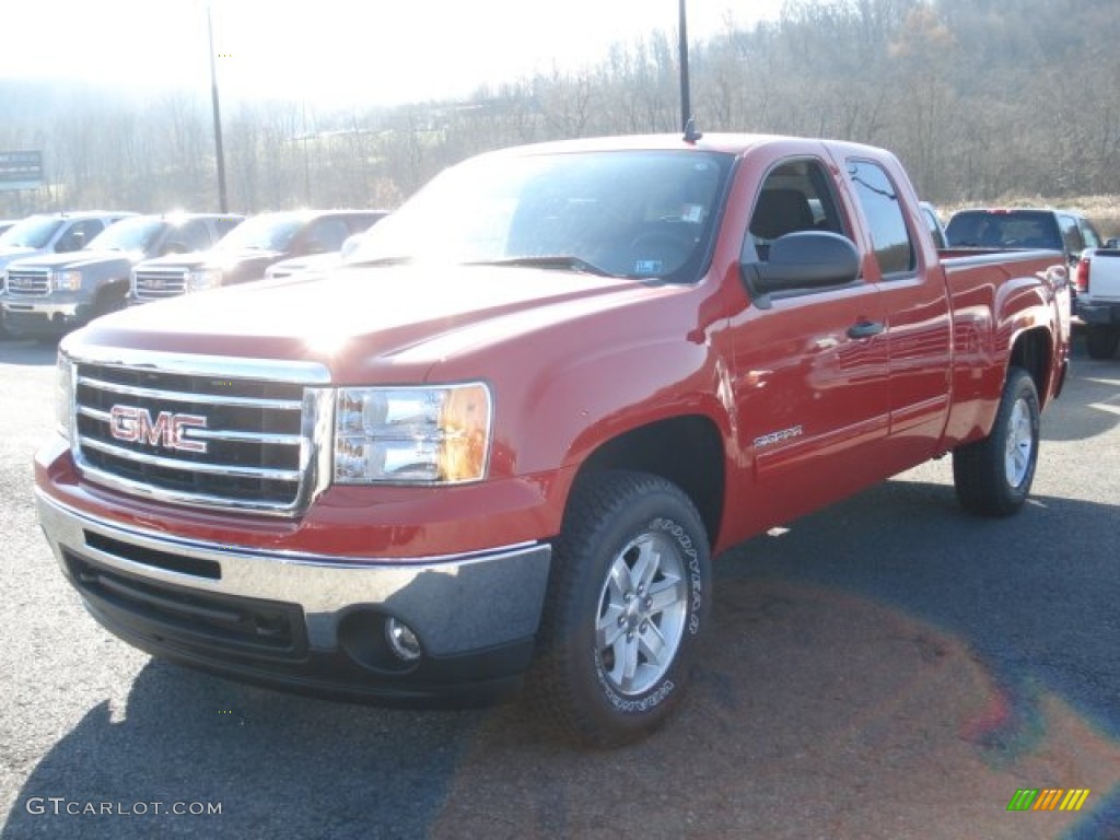2013 Sierra 1500 SLE Extended Cab 4x4 - Fire Red / Ebony photo #2