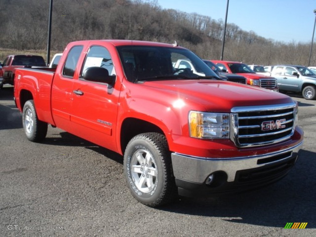 2013 Sierra 1500 SLE Extended Cab 4x4 - Fire Red / Ebony photo #4