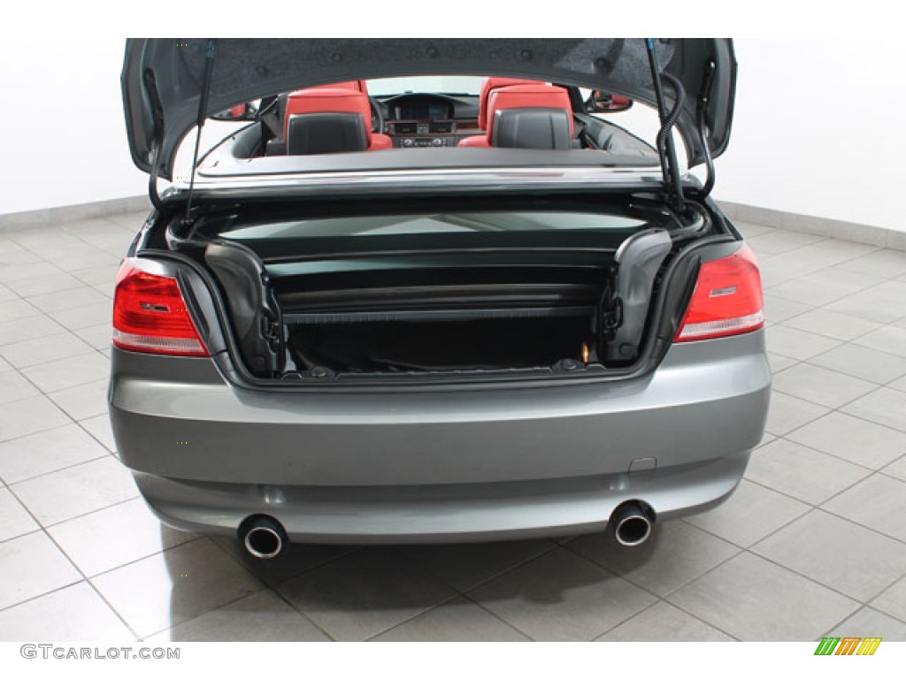 2009 3 Series 335i Convertible - Space Grey Metallic / Coral Red/Black Dakota Leather photo #21