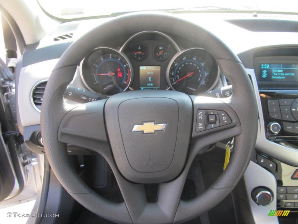 2013 Chevrolet Cruze LS Jet Black/Medium Titanium Steering Wheel Photo #73671189