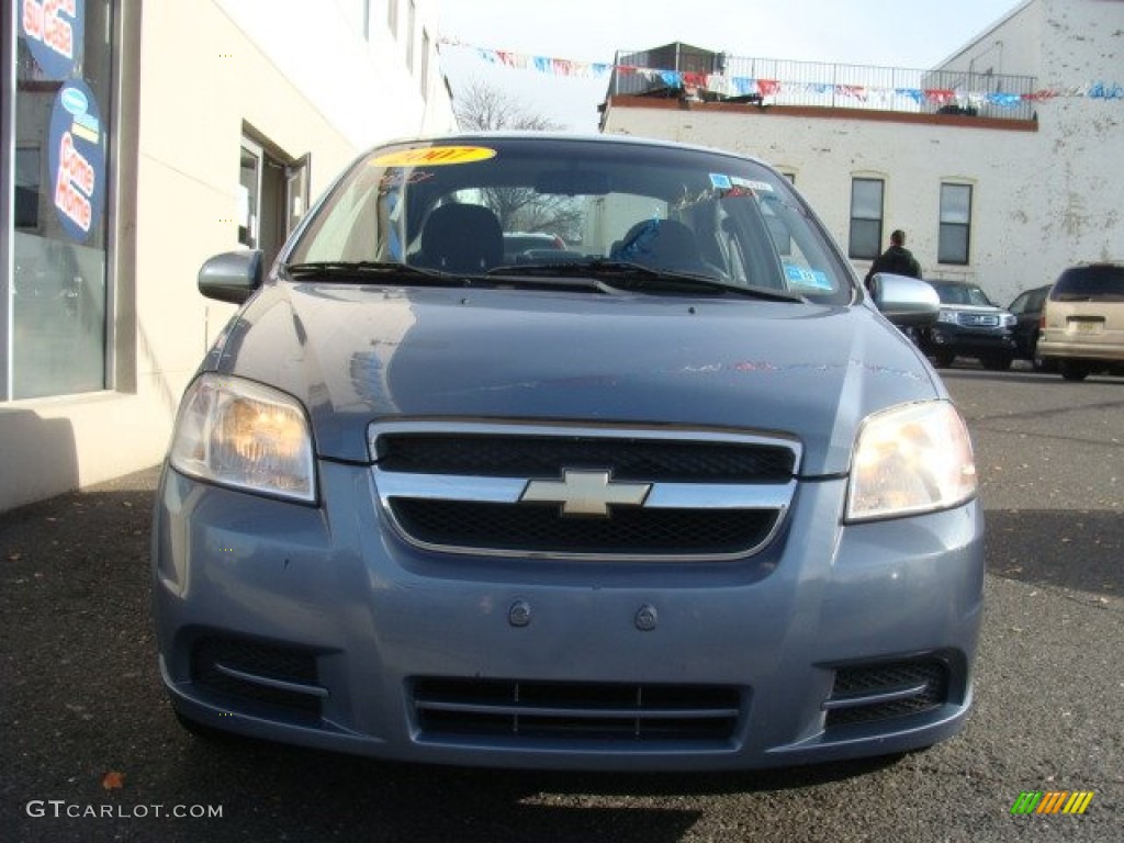 2007 Aveo LS Sedan - Icelandic Blue / Black/Gray photo #2