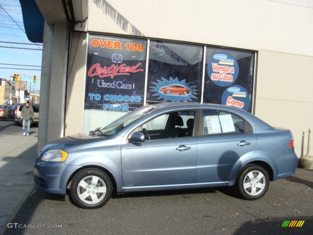 2007 Aveo LS Sedan - Icelandic Blue / Black/Gray photo #3